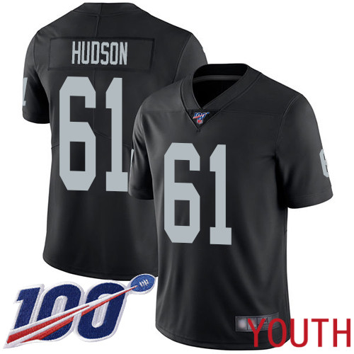 Oakland Raiders Limited Black Youth Rodney Hudson Home Jersey NFL Football #61 100th Season Vapor Jersey->youth nfl jersey->Youth Jersey
